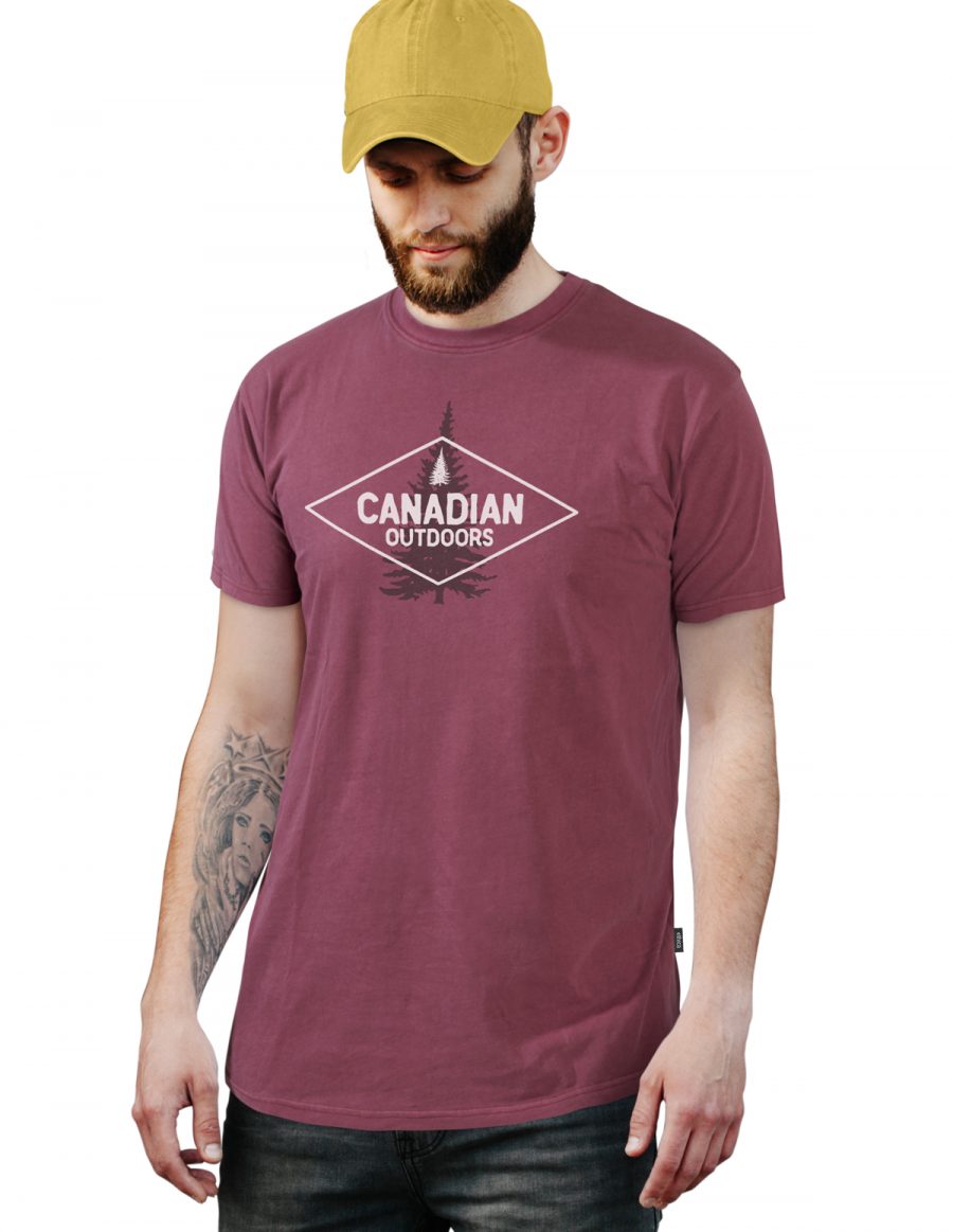 Unisex t-shirt - CANADIAN OUTDOORS - Burgundy